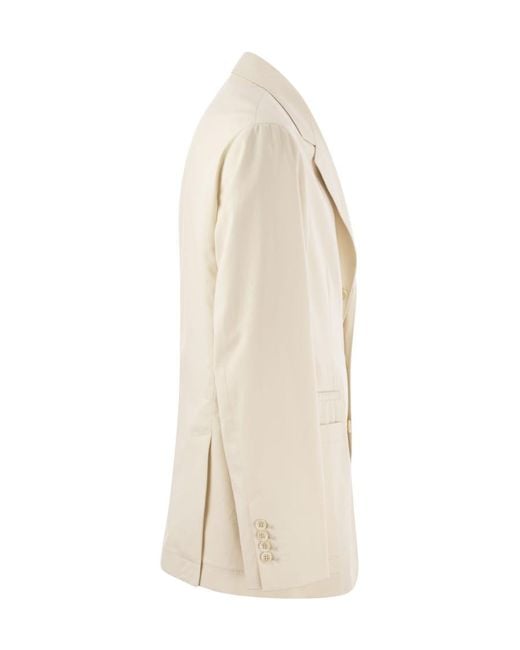 Brunello Cucinelli Natural Single-Breasted Jacket for men