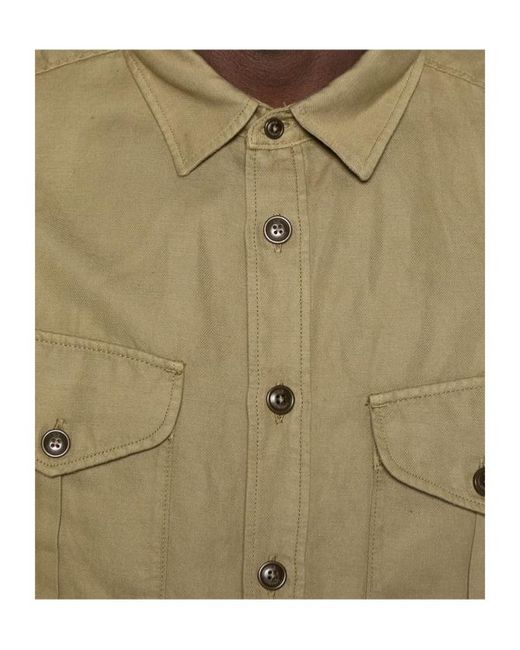 C P Company Green Fap-Pockets Shirt for men