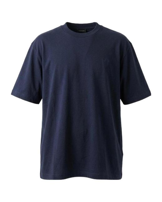 Gucci Blue Cotton Silk Jersey T-Shirt With Embroidery for men