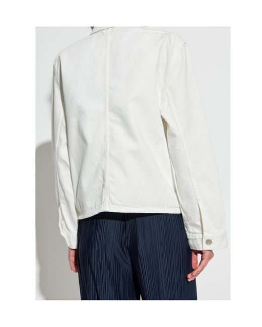 Samsøe & Samsøe White Button-Up Utility Jacket