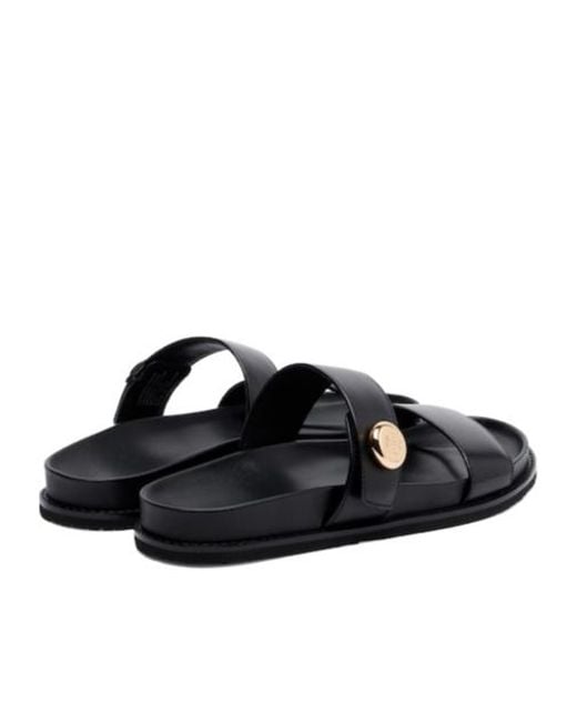 Tory Burch Black Simple Flat Sandals