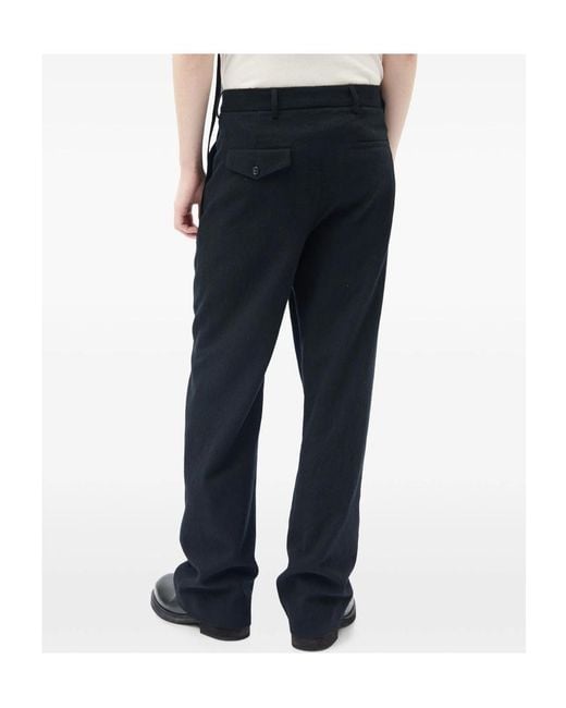 Ann Demeulemeester White Brushed-Wool Trousers for men