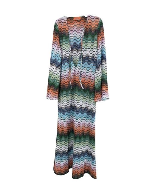 Missoni Blue Greek Motif Cover-Up Beachwear