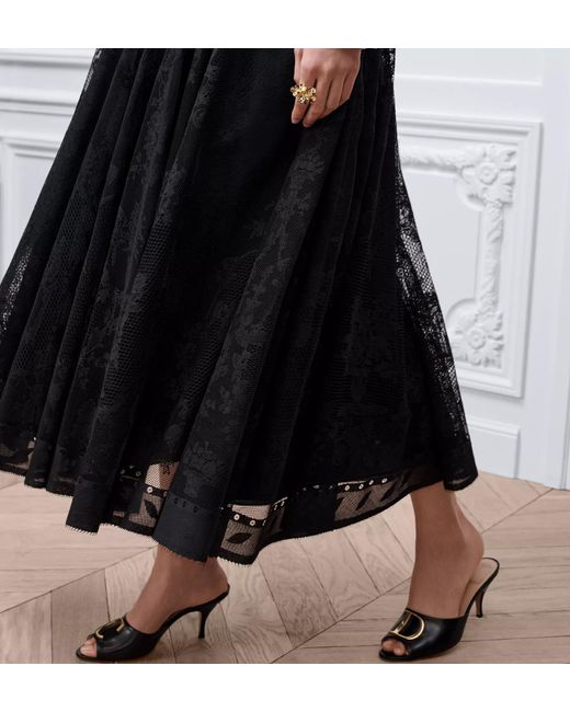 Dior Black Mid-Length Flared Skirt