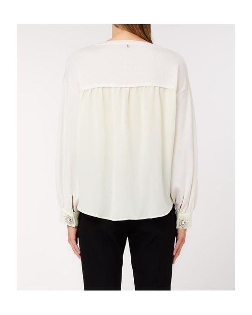 Liu Jo White Long-Sleeved Sweatshirt