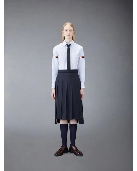 Thom Browne White 4-Bar Striped Shirt
