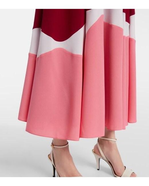 Roksanda Red Gradient Crepe Cocktail Dress