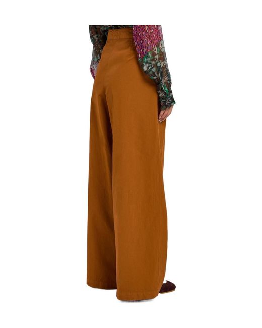 Dries Van Noten Brown Pamplona Wide-Leg Stretch-Cotton Poplin Trousers