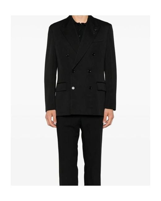 Lardini Black Long-Sleeved Suit Jacket for men