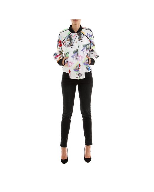 KENZO White Pattern Printed Baseball Jacket