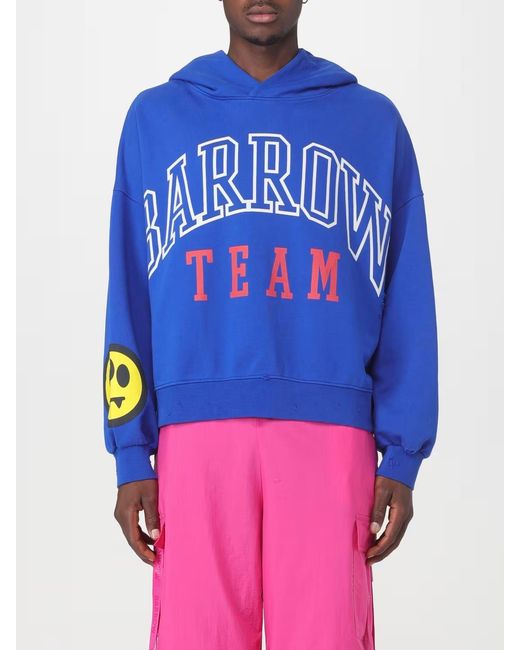 Barrow Blue Logo Logo Hooded Sweater for men