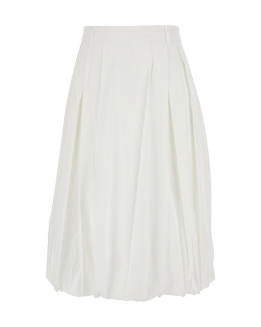 DUNST White Pleated Balloon Skirt