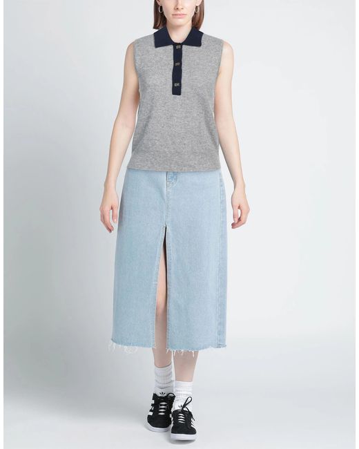 Ganni Blue Light Knitted Sleeveless Top