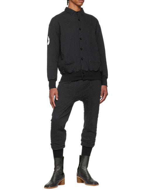 Maison Margiela Blue Logo-Patch Cotton Shirt Jacket for men