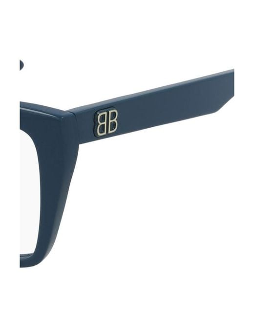 Balenciaga Blue Eyewear Square Frame Glasses