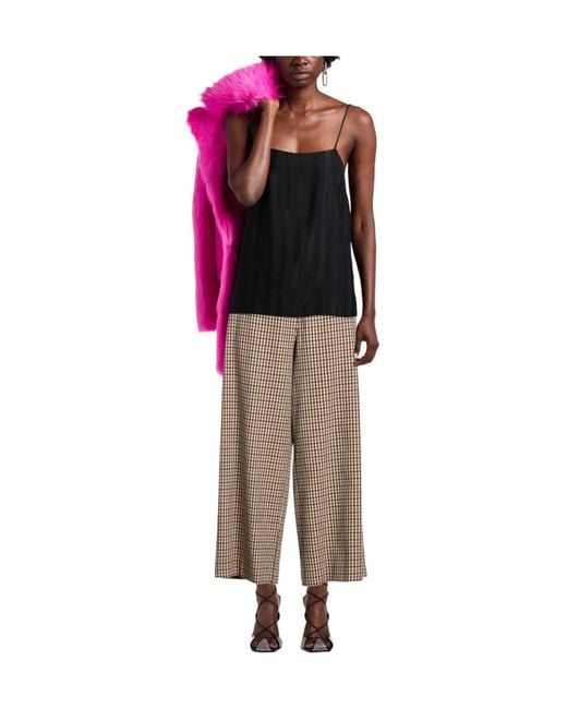 Weekend by Maxmara Brown Loose Plaid Pants