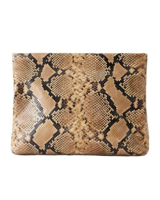 Nili Lotan Natural Jerry Snake-Effect Leather Clutch