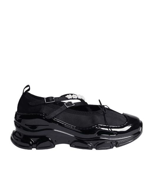 Simone Rocha Black Beaded Tracker Sneakers