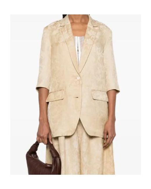 Uma Wang Natural Long-Sleeved Suit Jacket