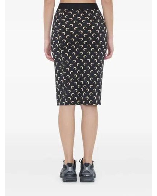 MARINE SERRE Black Moon Jersey Skirt