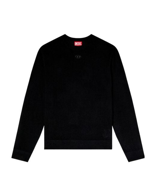 DIESEL Black K-Valiam Cut-Out Logo Jumper for men