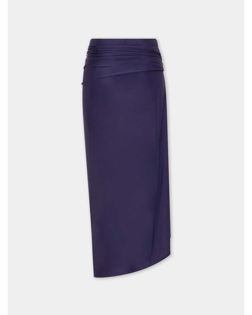 Rabanne Blue Rabanne Midi Piercing Jersey Skirt