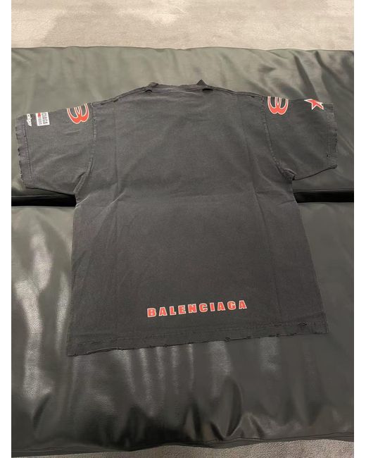 Balenciaga Black 'Sponsor Logos Oversize' T-Shirt for men