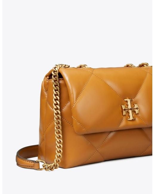 Tory Burch Brown Small Kira Diamond Quilt Convertible Shoulder Bag