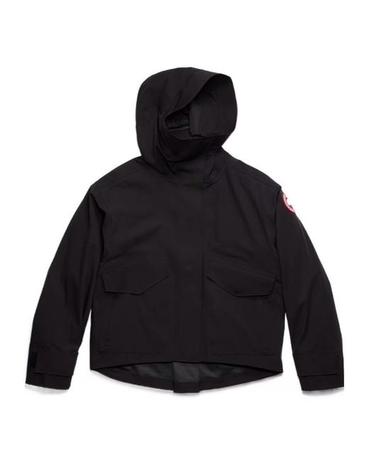 Canada Goose Blue Logo-Patch Hooded Jacket