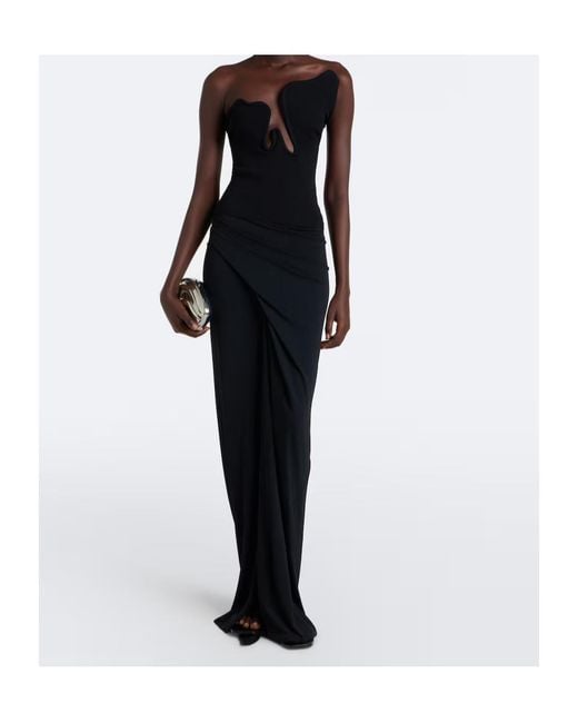 Christopher Esber Black Salacia Ribbed-Knit Jersey Top