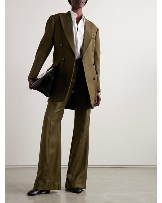 Proenza Schouler Green Double-Breasted Suit Jacket