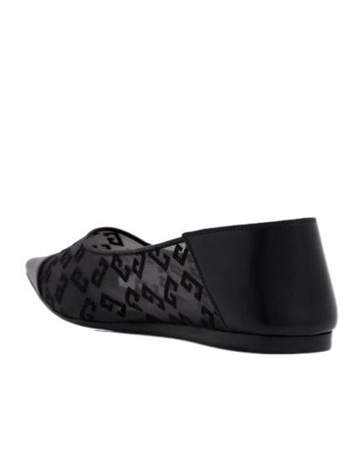 Givenchy Black 4G Motif Mesh Ballerina Shoes