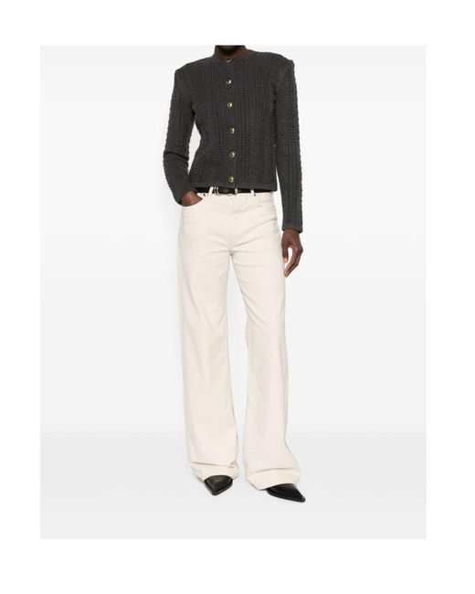 Twinset Black Button-Up Crewneck Jacket