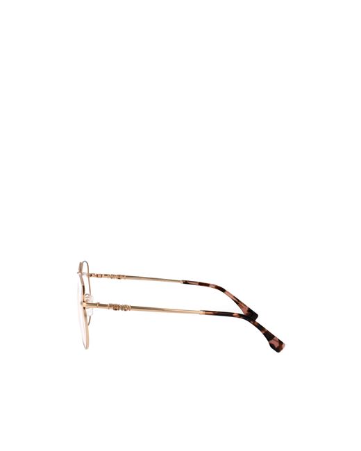 Fendi White Eyewear Aviator Frame Glasses