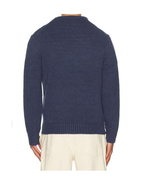 Polo Ralph Lauren Blue Bear-Embroidered Crew-Neck Sweater for men