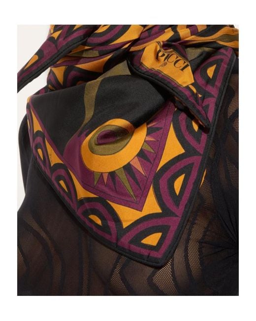 Emilio Pucci Black Mixed Print Padded Triangle Scarf