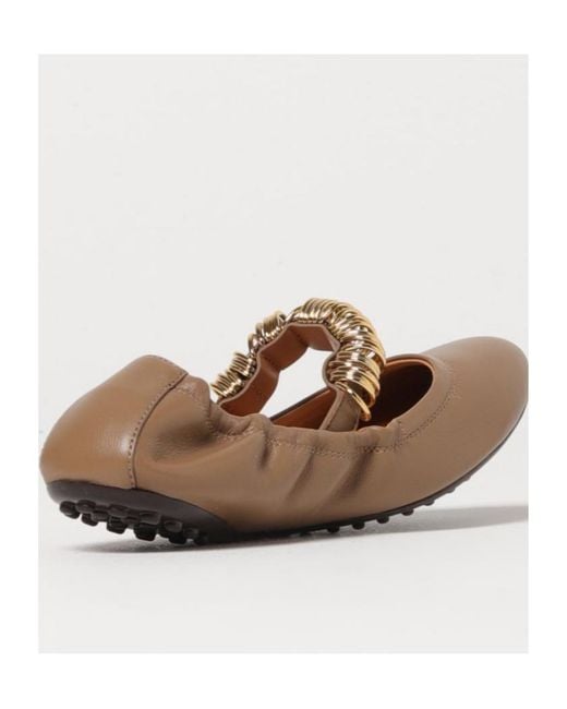 Tod's Brown Ring Embellished Ballerinas