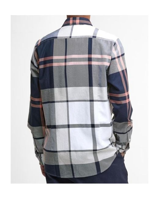 Barbour Blue Long Sleeve Patterned Shirt for men