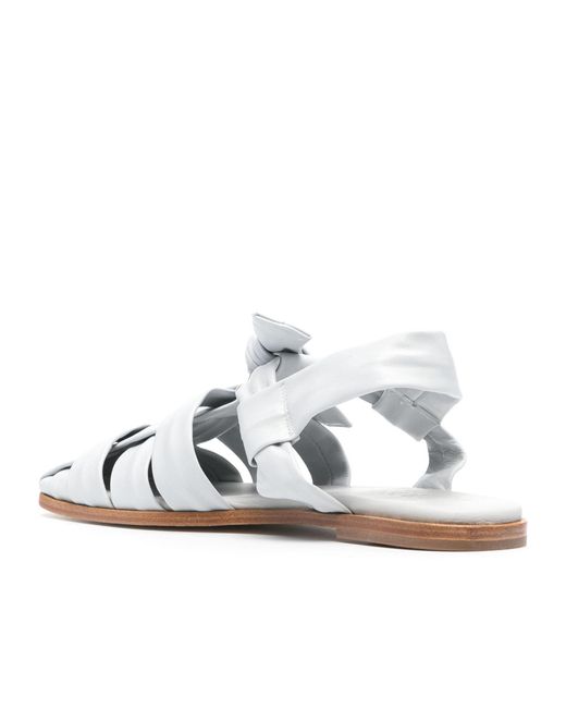 Hereu White Bena Flat Sandals