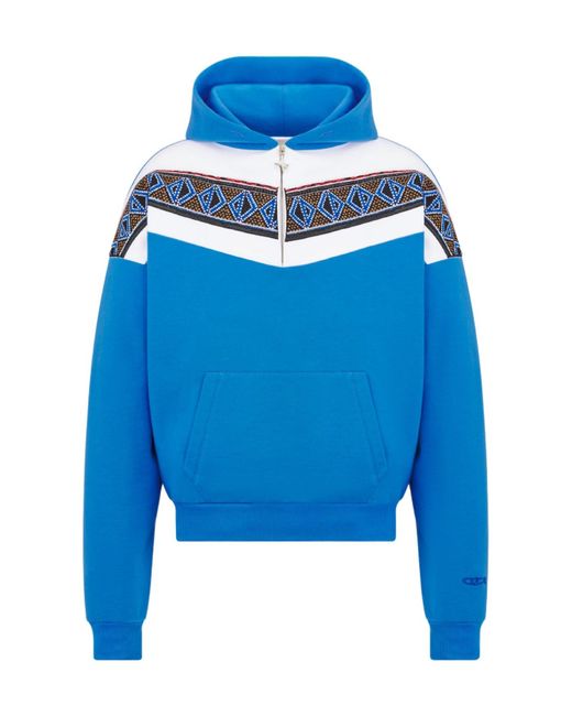 Dior And Lewis Hamilton Cd Diamond Hooded Sweatshirt in Blue