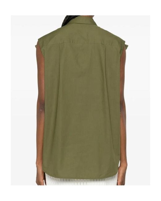 Essentiel Antwerp Green Jeandarlene Embellished Sleeveless Shirt