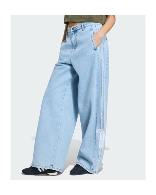 Adidas Originals Blue Adibreak Mid-Rise Wide-Leg Denim Jeans