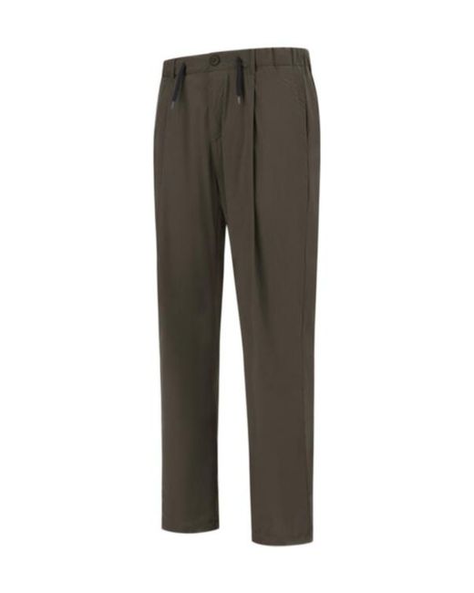 Herno Gray Drawstring-Detail Elasticated-Waist Trousers for men