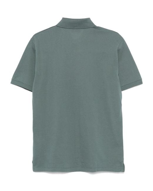Emporio Armani Green Logo-Embroidered Polo Shirt for men
