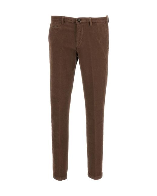 Briglia 1949 Brown Casual Trousers With Belt Loops for men