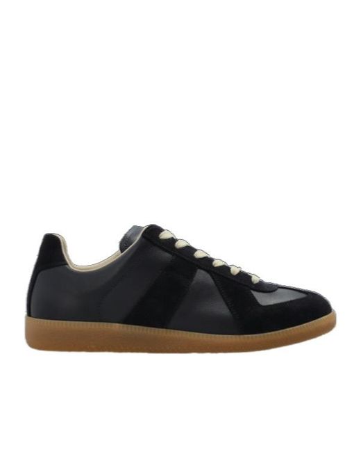 Maison Margiela Black Replica Lace-Up Sneakers