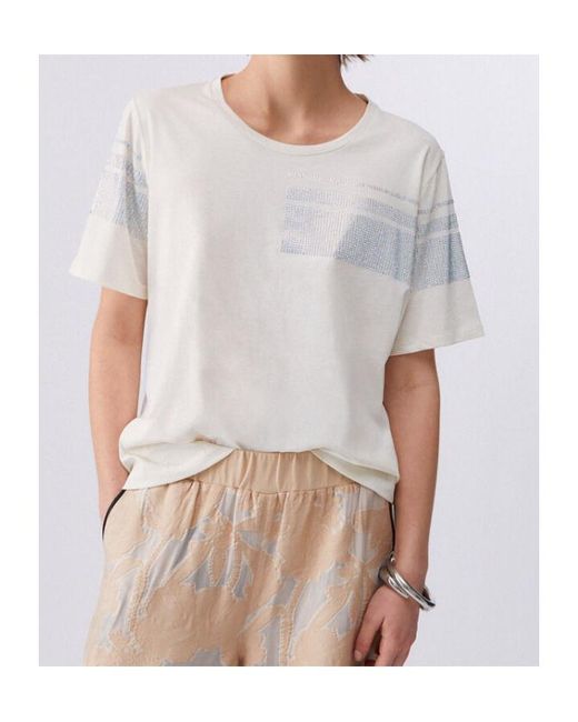 Liu Jo White T-Shirt With Rhinestones