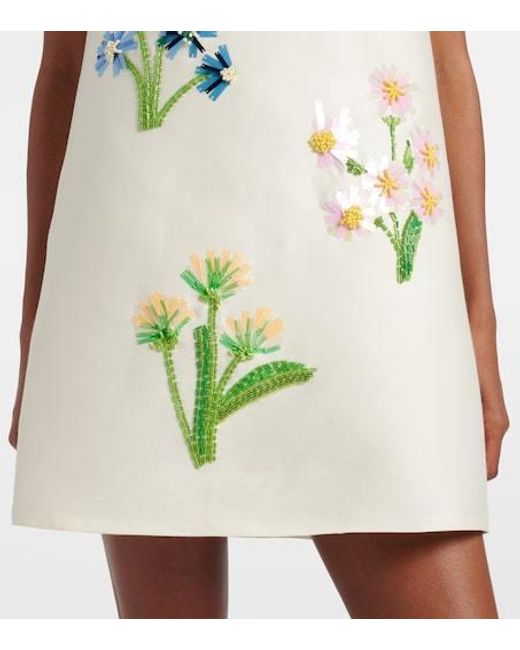 Leo White Leia Embellished Wool And Silk Minidress