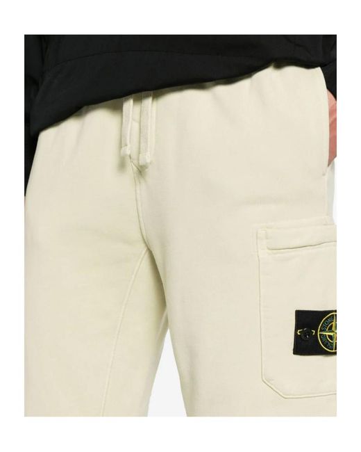 Stone Island Natural Compass-Badge Cotton Track Trousers for men