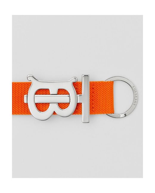 Burberry White Tb Logo-Plaque Keyring for men